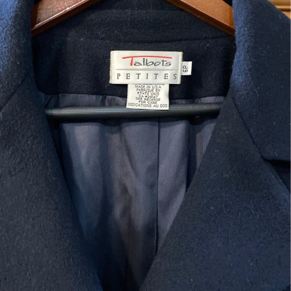❤️ EUC LIKE NEW Talbots Tailored Classic 100%Wool Coat Navy 6P DONATING SOON - Picture 3 of 3